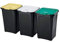 Acan Pack de 3 cubos basura 44 litros con tapa 55 x 38 x 34 cm. Juego, set de contenedores de residuos apilables de plástico para reciclaje