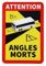 Aufkleber Warnhinweis Toter Winkel Bus Angles Morts für Frankreich Folie selbstklebend | 25x17cm Made in Germany, Größe: 12 Stück
