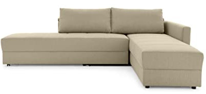 LOOKS by Wolfgang Joop Looks III Designer Sofa mit Boxspringfederung, Ecksofa mit Bettfunktion, beige, 287x229x77 cm