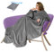 Decke mit Ärmeln - Kuscheldecke Flanell mit Kompressionsbeutel, Erwachsene Ärmeldecke Ganzkörperdecke, Vordertasche zur Aufbewahrung, Verdickte Weich Fleecedecke für Sofa, Büro, Geschenk, 170x200 cm