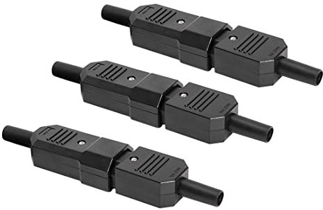 PATIKIL AC250V 10A IEC320 C13 C14 Connettore, 3 Coppia Maschio Presa Adattatore e Femmina Spina Adattatore per Elettrici Apparecchi, Nero