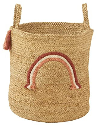 VERTBAUDET Kinderzimmer Flechtkorb, Regenbogen beige