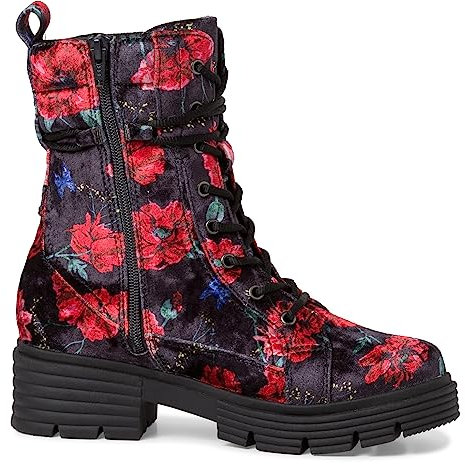 Jana Damen Stiefeletten mit Absatz mit Schnürsenkeln und Reißverschluss Blockabsatz Weite H Mehrweite, Mehrfarbig (Multicolor), 39 EU