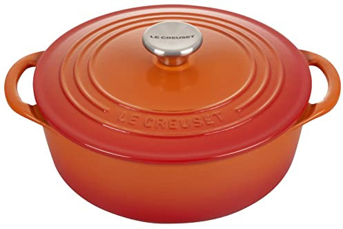 Le Creuset Enameled Cast Iron Classic Shallow Round Oven, 2.75 Quart, Flame