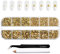 Beadsland Strasssteine für Makeup,8 Größen 2500pcs Kristall flache Rückseite Strasssteine Gesicht Edelsteine für Nägel Handwerk mit Pinzette und Wachsstift,Metall Sonnenlicht,SS4-SS30