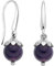Edelstein Amethyst Ohrringe Silber 925 Stecker hängend, Ohrstecker Amethyst Stein Anhänger, Schmuck Damen, Ohrschmuck Mädchen, Ohrhänger Hängeohrringe Geburtstag Geschenk (Silber Platiniert)
