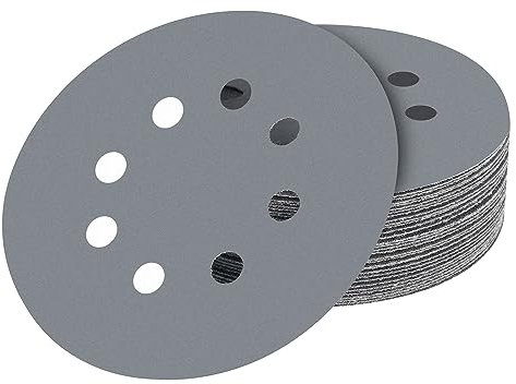 Dischi da 115 mm, grana 2000, 30 pezzi di carta vetrata da 115 mm, in velcro, per levigatrice orbitale (8 fori)
