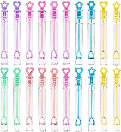 DERAYEE Bulles de Savon,20 Pièces Bulles de Savon Enfant Tube Bulles de Savon pour Enfants D'intérieur et D'extérieur