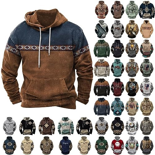 Sweatjackes Herren Kapuzenpullover Herren Pullover Hoodies Herren Ugly Christmas Sweater Sweatshirt Herren Pullover Hemd Mit Kapuze Herren Pullover Für Paare(Brown,XL)