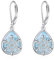 POPLYKE Schneeflocke Larimar Ohrringe für Frauen Sterling Silber Larimar Leverback Ohrringe Teardrop Schmuck Geschenk für Mädchen (Schneeflocke-Larimar)