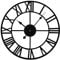 ZENO Large Wall Clock | Large Kitchen Clock | Skeleton Clocks | Wall Mounted Black Clocks with Roman Numerals Great for Bedroom, Kitchen, Home, Indoor & Outdoor | 40CM