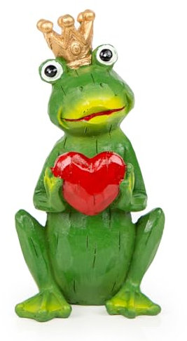 Logbuch-Verlag Froschkönig Glücksbringer Neujahr Geschenk mit rotem Herz Krone 11 cm Hochzeit Geburtstag Silvester