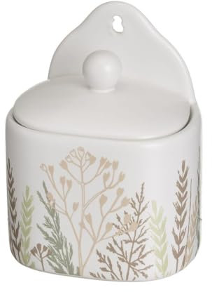 Salero con Tapa de Stoneware Blancos y Beige para Cocina Modernas (Salero)