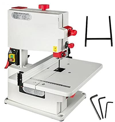 Scie à Ruban de Table 250W, 8 Pouces de Largeur, Coupe du Bois, 900 m/Min, Petite Machine à scier à Ruban pour Le Travail du Bois, Lame de Table inclinable, Bricolage