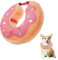 LittleBean Aufblasbare Halskrause Hund Katze Schutzkragen Krägen für Haustiere Hundekragen Leckschutz für Genesung nach Operationen oder Wunden (Rosa Donuts, [Neck: 9.5-11.5] M)