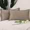 Madizz 2er Set Fransen Chenille Schlicht Zierkissenbezüge Modern Kissenbezug Kissenhülle Sofakissen Lendenkissen für Sofa Schlafzimmer Taupe 40x80 cm