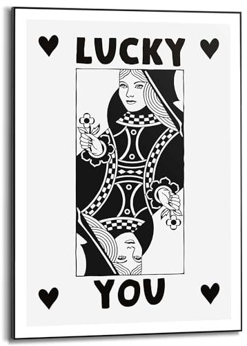 REINDERS Gerahmtes Bild, Lucky You, Schlafzimmer, Poster, Wanddeko, Room Decor, MDF, Schwarz-Weiß, 70x50cm