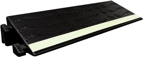 Schwellenrampe Rollstuhlrampe for Haustüren, for Rollstuhl, Roller, Trolley, Spielzeugauto, selbstleuchtend bei Nacht(Negro,30x6.5cm)