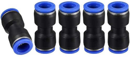TOP-VIGOR Lot de 5 raccords rapides pneumatiques à pousser pour connecter les tubes de 12 mm à 12 mm OD en plastique pour raccord de tuyau d'air, connecteur pneumatique droit à 2 voies