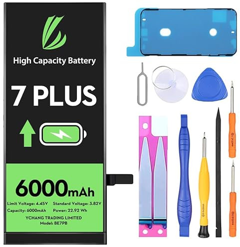 LL TRADER Batteria per iPhone 7 Plus, 6000mAh Batteria ai polimeri di litio ad alta capacità con strumenti di riparazione