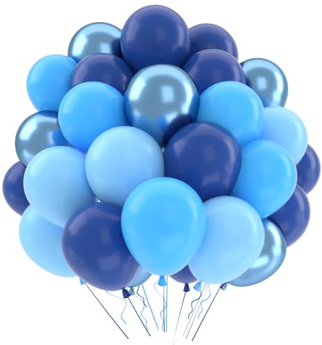 Luftballons Geburtstag Blau, 52 Stück Hellblaue Dunkelblaue Ballons, Matt Blaue Luftballon Pastell Metallic Marineblau, Pastell Blaue Deko Für Hochzeit Babyparty Jungen Geburtstagsdeko Blau,12 Zoll