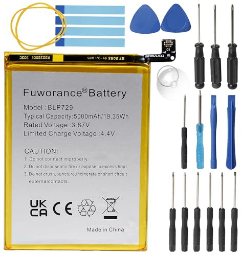 Fuworance 5000mAh 3.87V BLP729 Replacement Battery Compatible with OPPO Realme 5 /5S /5i / C3/ C11/ C21 RMX2027 RMX2020 RMX2021 RMX2030 RMX2032 Mobile Phone Rechargeable Li-ion Battery with Tool Kit