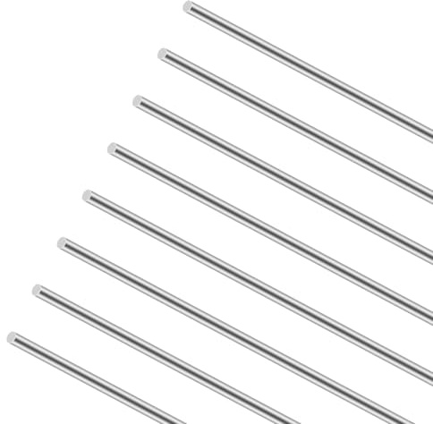 iMeistek 304 Edelstahl Rundstangen, 305mm Länge Durchmesser 2,5mm Solide Edelstahl Metall Rundschaft Stange für DIY Crafts(8Stück)