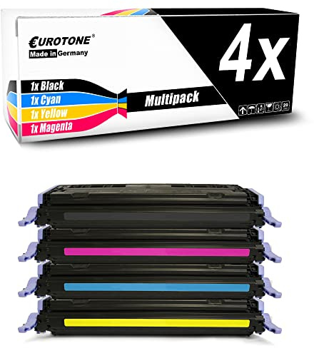 Eurotone Toner 4X Toner kompatibel als Ersatz für HP Color LaserJet 1600 2600 2605 ersetzt Q6000A-03A 124A