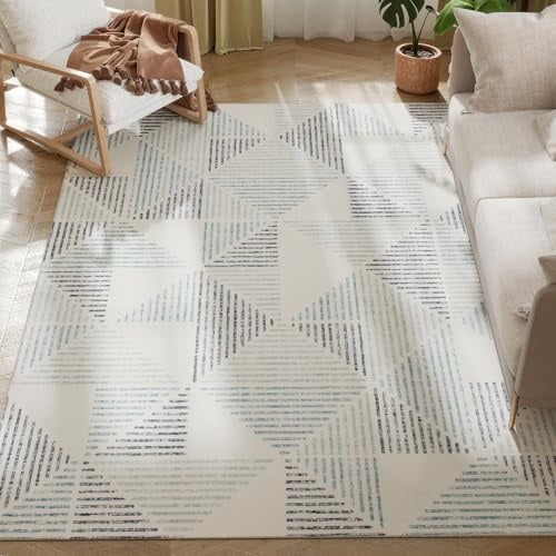 HOMCOM Modern Area Rug, Geometric Pattern Non-Slip Washable Rug, Soft Floor Carpet for Living Room, Bedroom, Dining Room, Home Office, 230 x 160 cm, Multi-Coloured