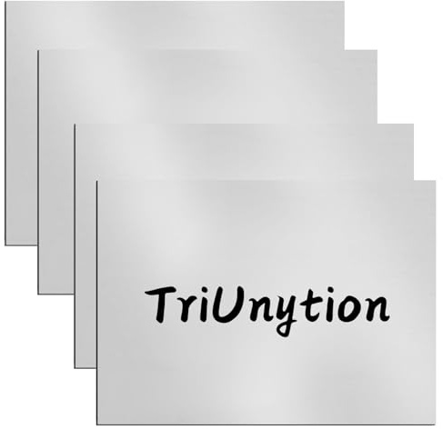 TriUnytion ABS Kunststoffplatte, 30 x 20 cm Laser Gravur Platte 4 Stück 1,3 mm ABS Plastikplatte Lasergravur Rohlinge für DIY Schilder Namensschild Hofschilder (Schwarz auf Silber)