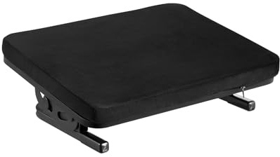 MAXMOUNT Repose-pieds ergonomique souple - Repose-pieds réglable pour bureau - Inclinaison de +20 ° à -20 ° - Mousse et acier - Noir