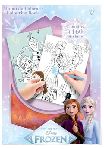 Album de coloriage Frozen avec autocollants inclus, livre de coloriage pour enfants, format A4, activités créatives avec Elsa
