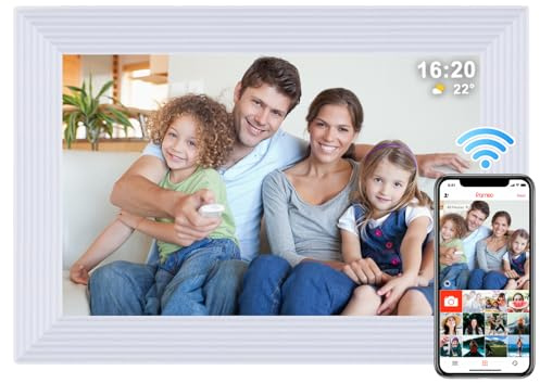 Frameo WiFi Digital Photo Frame 10.1 Inch - 1280x800 HD IPS Touch Screen Picture Frame Electronic, 32GB Memory, Auto Rotate, Wall Mountable, Digital PictureFrame for Sharing Photos and Videos