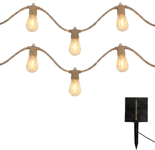 FANTASY CORD SOLAR Solar-Lichterkette mit 20 transparenten LED-Lichtern, warmweiß, 13 m