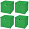 Stick&Shine 4X Aufbewahrungs Korb Grün Faltbox 32 x 32 x 32 cm Regalkorb faltbar mit Deckel