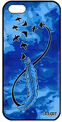 utaupia Coque Silicone pour iPhone 5 5S SE Infini Pas Cher Fille Smartphone Nuage Ciel pour Apple iPhone 5 pour iPhone 5S pour iPhone SE