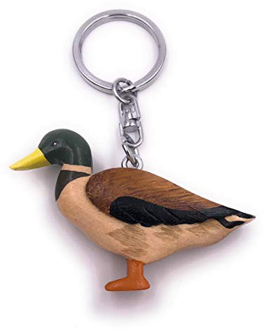 H-Customs Erpel Ente Stockente süß Echt Holz Edel Handmade Schlüsselanhänger Anhänger