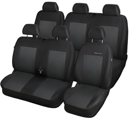 Mossa - Maßgeschneiderte Sitzbezüge Auto kompatibel mit VW Volkswagen Transporter T5 Van (2003-2015) - Autositzbezüge Schonbezüge für Autositze - E3