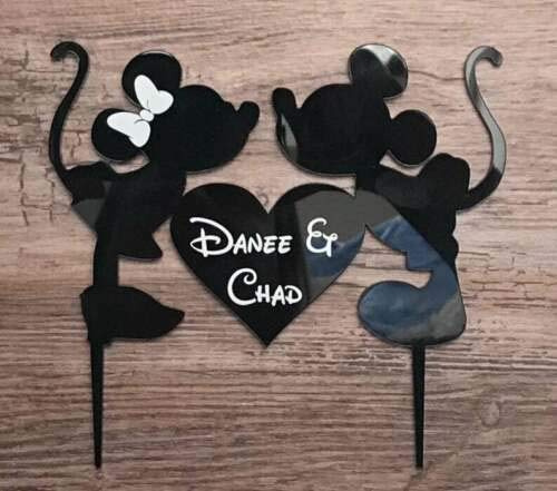 Personalised Mickey minnie disney 6 wedding birthday cake topper birthday wedding christening anniversary