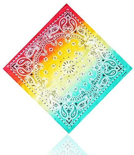 ledermodefashion 3er 6er 12 er Set Bandana Tuch versch Farben 100% Baumwolle Kopftuch Halstuch Nickituch Schal (Rot/Gelb/Türkis)