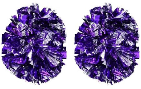 VIFER Pom Poms Cheerleading, 2 Stück, Cheerleader, Aerobic, Pompoms, Metallic, Blumenkugeln, Pompons, für Tanz, Party, Sport, Schule, Wettbewerb
