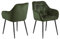 AC Design Furniture Bentley Carver Esszimmerstühle 2er Set, H: 83 x B: 58 x T: 55 cm, Waldgrün/Schwarz, Samt/Metall, 2 Stk