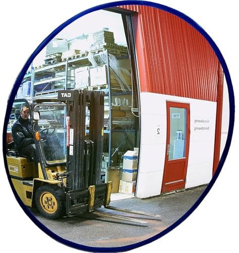 eurokraft | Rundspiegel mit Teleskop-Wandarm | zur festen Montage | Spiegel-Ø 600 mm