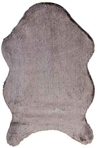 Brandsseller Kunstfell Teppich ca. 60 x 90 cm cm Bettvorleger Dekoteppich Kunstfell-Optik Kuschelfell Beige