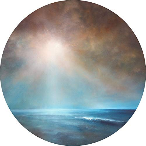 Fototapete Strength and Silence Vliestapete Meer Sonnenuntergang in blau beige creme braun 140 x 140 cm rund XXL Wandtapete Wandbild 119203