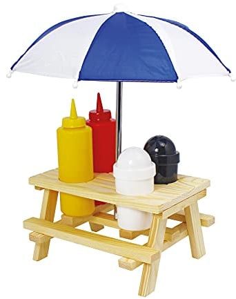 KÜCHENPROFI Menage PICNIC Set, Salz- und Pfefferstreuer, Saucenspender, Beige, Rot, Gelb, Blau, Weiss, Schwarz