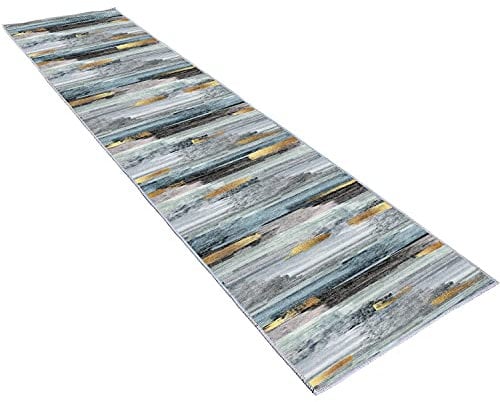 pasutporen Runner Rug Carpet 60 x 180 cm Non Slip Modern Digital Printing Design Indoor Decor Area Rug with Safety Anti-Skid PVC Bottom for Hallway Bedroom Living Room Kitchen Style 3016