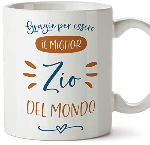 Mugffins Tazza in ceramica per ZIO 350 ml - In italiano - Grazie migliore famiglia - Idea regalo per compleanno, anniversario, natale