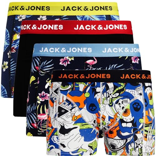JACK & JONES Boxershorts 4er Pack Mix Trunks Boxer Short Unterhose zba.1x (XL, 4er Paket #90)