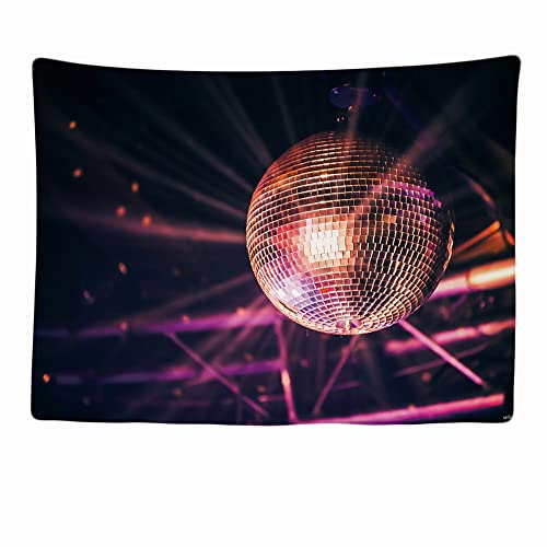 Ulticool - Discokugel Disco Lampe Disco Licht - Wandteppich - 200x150 cm - Großer Wandteppich - Poster Verzierung - Dekoration - Tapete - Leinwand - Malerei - Silber Gold Rosa
